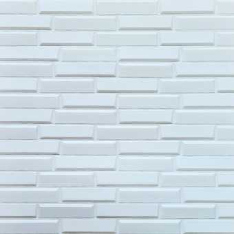 Самоклеюча декоративна 3D панель біла кладка 770х700х7 мм (031)