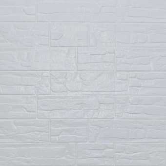 Самоклеюча декоративна 3D панель камінь Біла рвана цегла700х770х5мм (155)