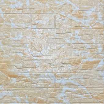 Самоклеюча декоративна 3D панель камінь Бежева рвана цегла700х770х5мм (157)