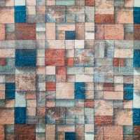 Декоративна 3D панель самоклейка під цеглу Кольорова мозаїка 700х770х4мм (350)