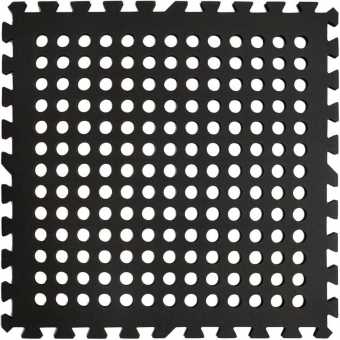 Підлога пазл перфорована - модульне покриття чорне 625x625x10мм (МР50)