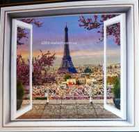Фотообои 3D За окном Париж 196*210
